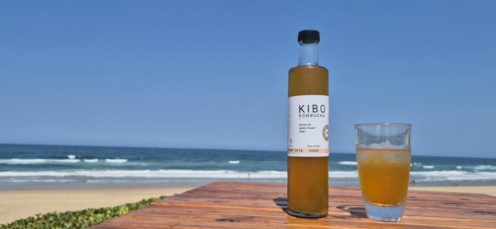 Ginger Kibo Kombucha at the beach